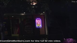 Big tit brunette coed streaks around tampa