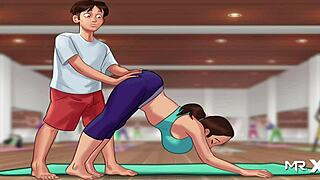 Summertimesaga yoga session with teen character e1 91