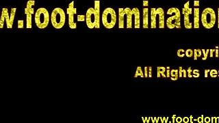 Detailed POV of feet stomping and sucking toes.