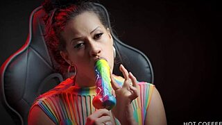 Sexy Latina Sucks Huge Dick Lollipop