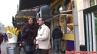 Plump Dutch prostitute in doggy style getting pleasure