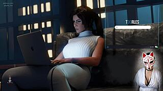 lara's croft adventures: episode 6, intense masturbation session