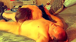 Naughty Blue Angel Sucks Cock In Corset