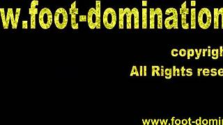 Detailed POV of feet stomping and sucking toes.