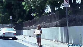 Blonde playboy model sucks a large treat