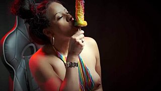 Sexy Latina Sucks Huge Dick Lollipop