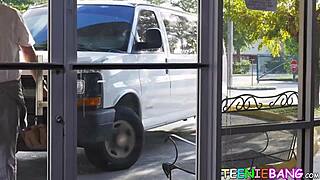 Busty teen latina in an amateur setting.