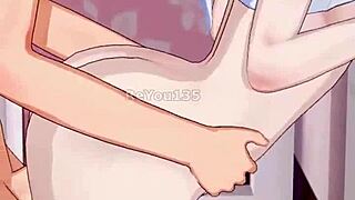 Anime with 3D cute outfit and big tits