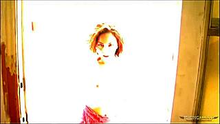 After eating her shaved pussy, he roughly pummels the skinny brunette.