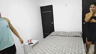 Look at how that latina babe moves her juicy ass while bent over.