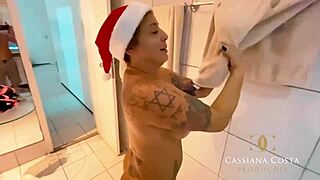 While getting ready for christmas, she got fucked good in missionary.
