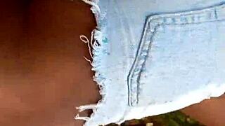 morena explores the woods with her new ass