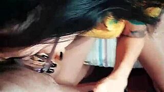 i'm gettin a blowjob from this argentinian prostitute babe and she cums on my face, so hot!