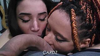 i got two skinny pretty girls sucking cock and giving pussy for cum