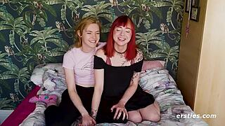 Fingering and cuddling by first time lesbian couple explores intimacy