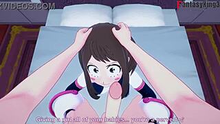 Ochaco uraraka delivers intense boobjob pov