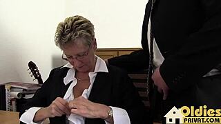 German Mature MILF Takes Two Guys Hard In Intense Threesome Action