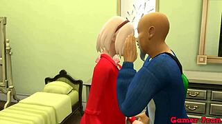 Master Roshi Fixes Sakura's PC And Pounds Her Ass Hard!