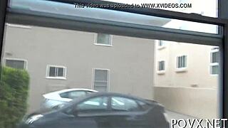 The beauty experiences overwhelming pleasure as she bows down for a hard fuck