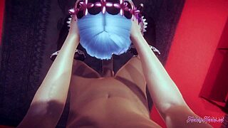 Re Zero hentai Rem gives uncensored POV blowjob! 😍