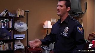 do you have a thing for handsome police officers? the blonde swallowed cum after intense sex