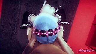 Re Zero hentai Rem gives uncensored POV blowjob! 😍