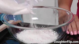 Blonde Babe In Hot Baker Roleplay Licks Pussy