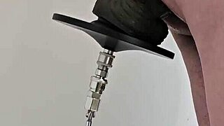 monster black dildo ramming my ass on fucking machine