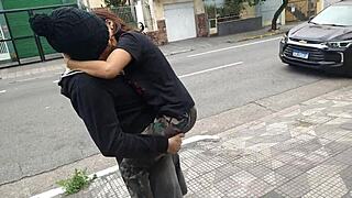 after street fun in sao paulo dany's face filled with cum