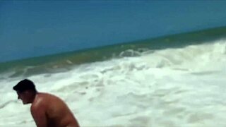 Entering the New Year with blonde amateurs banging hard on the beach.