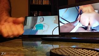 Guy Masturbates Intensely At Desk With Computer