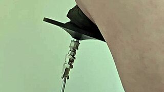monster black dildo ramming my ass on fucking machine