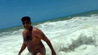 Entering the New Year with blonde amateurs banging hard on the beach.