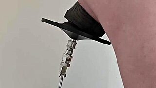 monster black dildo ramming my ass on fucking machine