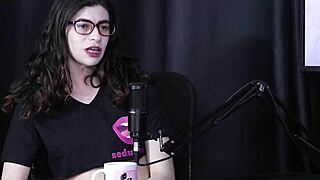 Yumi Trap transsexual hides her cock in sheer red lingerie for bold Brazilian action