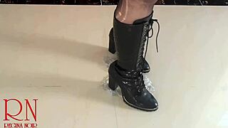 Watch me destroy these eggs with my high boots, cam 2.