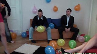 European teen’s anal birthday gift in a course of mad fuck fest three-some