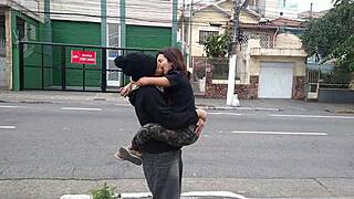 after street fun in sao paulo dany's face filled with cum