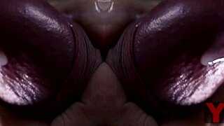 Artistic blowjob close-up with big cock sucking