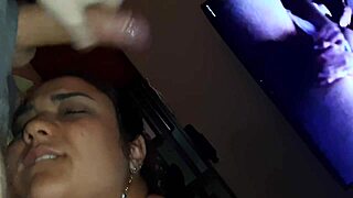 Husband leaves facial cumshot on sleeping wife's face