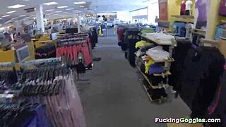 Blonde babe gets picked up at the mall by a spy