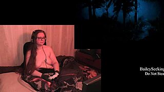 Naked brunette BBW with natural tits, piercing, and tattoo plays through The Quarry game part 4