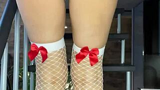 i fuck myself with dildo on stairs, cumming hard