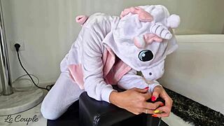 Specific Unicorn Milf Rides Sybian Sex Machine to Near Blackout with Loud Moaning