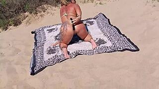 Hardcore Beach Fuck with Tattooed Milf and Big Cock in Anal Action