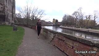 Unfaithful British milf Lady Sonia flashes her huge breasts. Dare to watch her betray her vows?