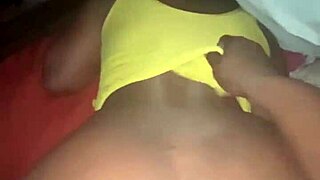 she was stressed out, but a petite ebony girl with a monster cock helped her relax