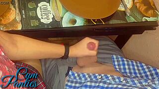 Handjob friend caught in cafe with boyfriend