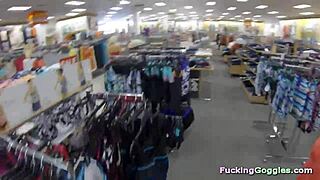 Blonde babe gets picked up at the mall by a spy