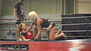 European babes wrestle in the ring